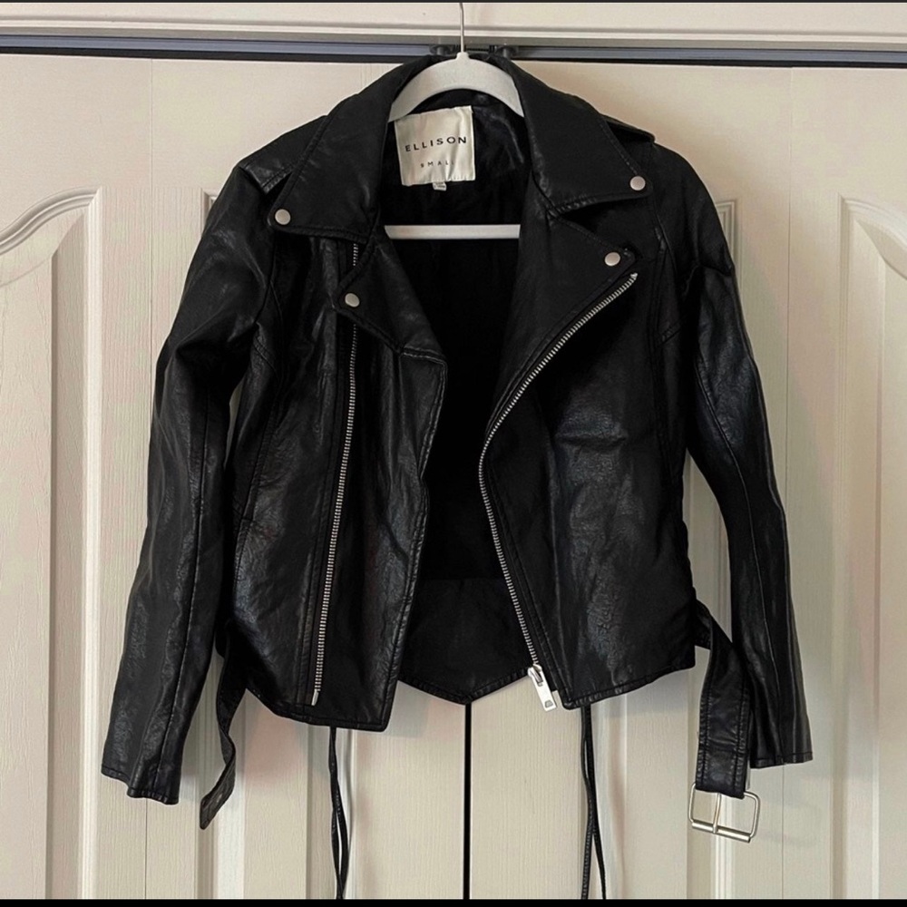 Ellison black faux leather jacket